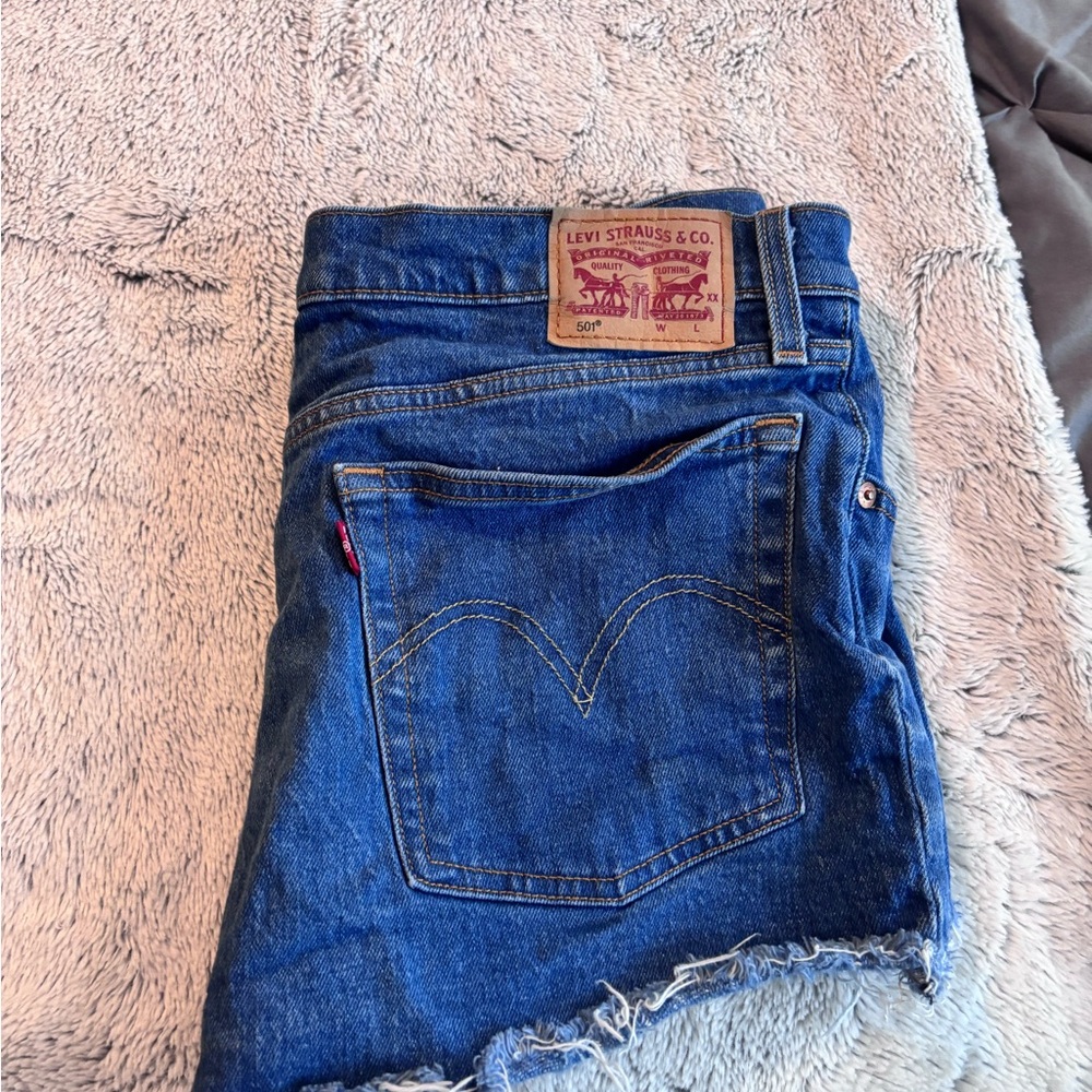 Levi's Blue 501 Denim Shorts